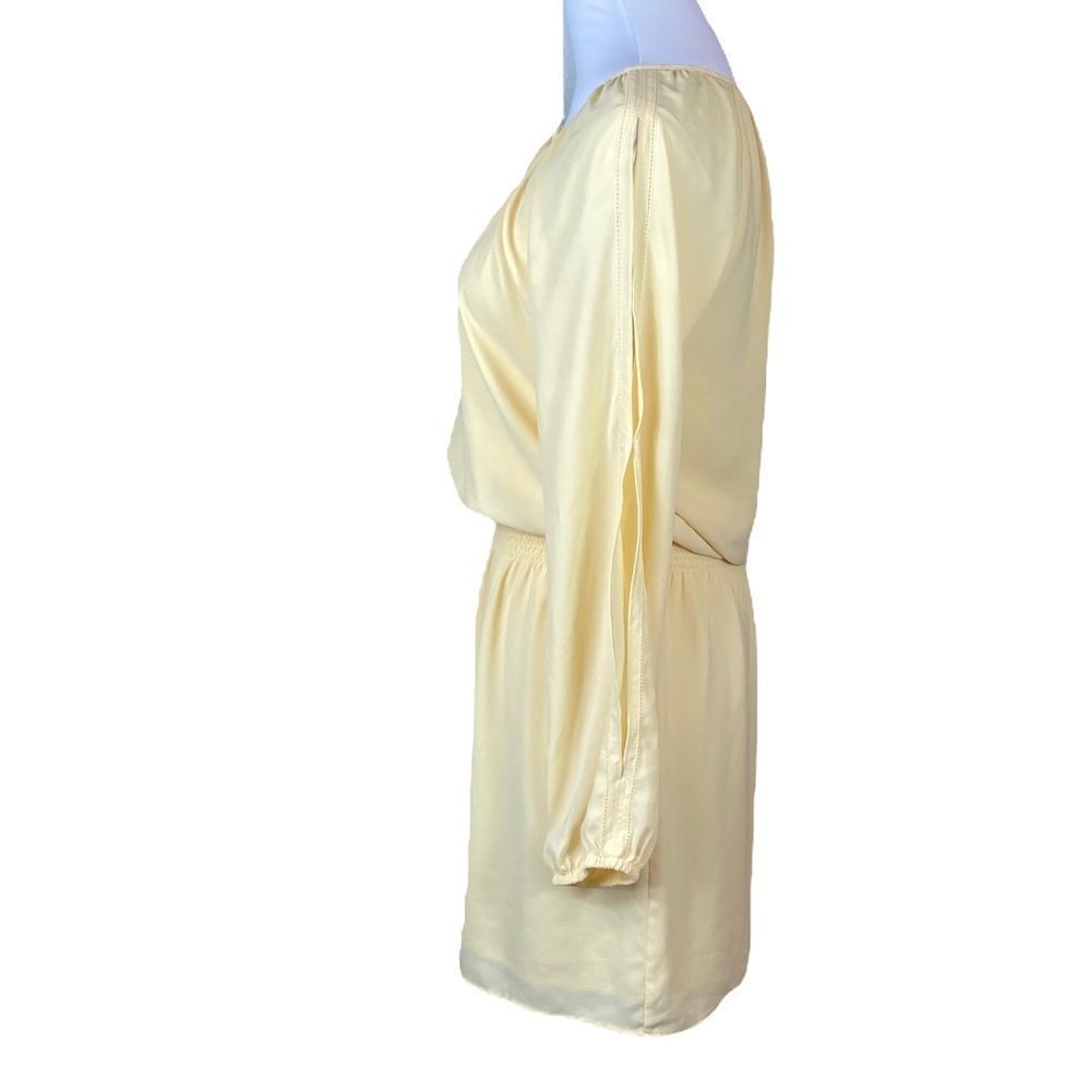 White House Black Market Pale Yellow Long Sleeve Dress, Size 0 - Picture 6 of 12